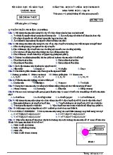 Đề kiểm tra học kỳ I môn Sinh học Lớp 10 - Mã đề 414 - Năm học 2018-2019 - Sở giáo dục và đào tạo tỉnh Quảng Nam